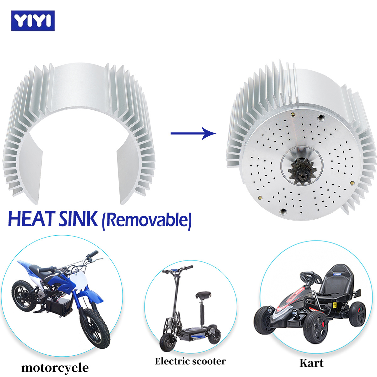72V 3000W Motor with Heat Sink - 72V 5000W Hub Motor Kit recension och pris
